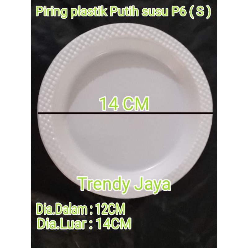 Piring Plastik Putih Susu P6 kecil Small Kue Ultah