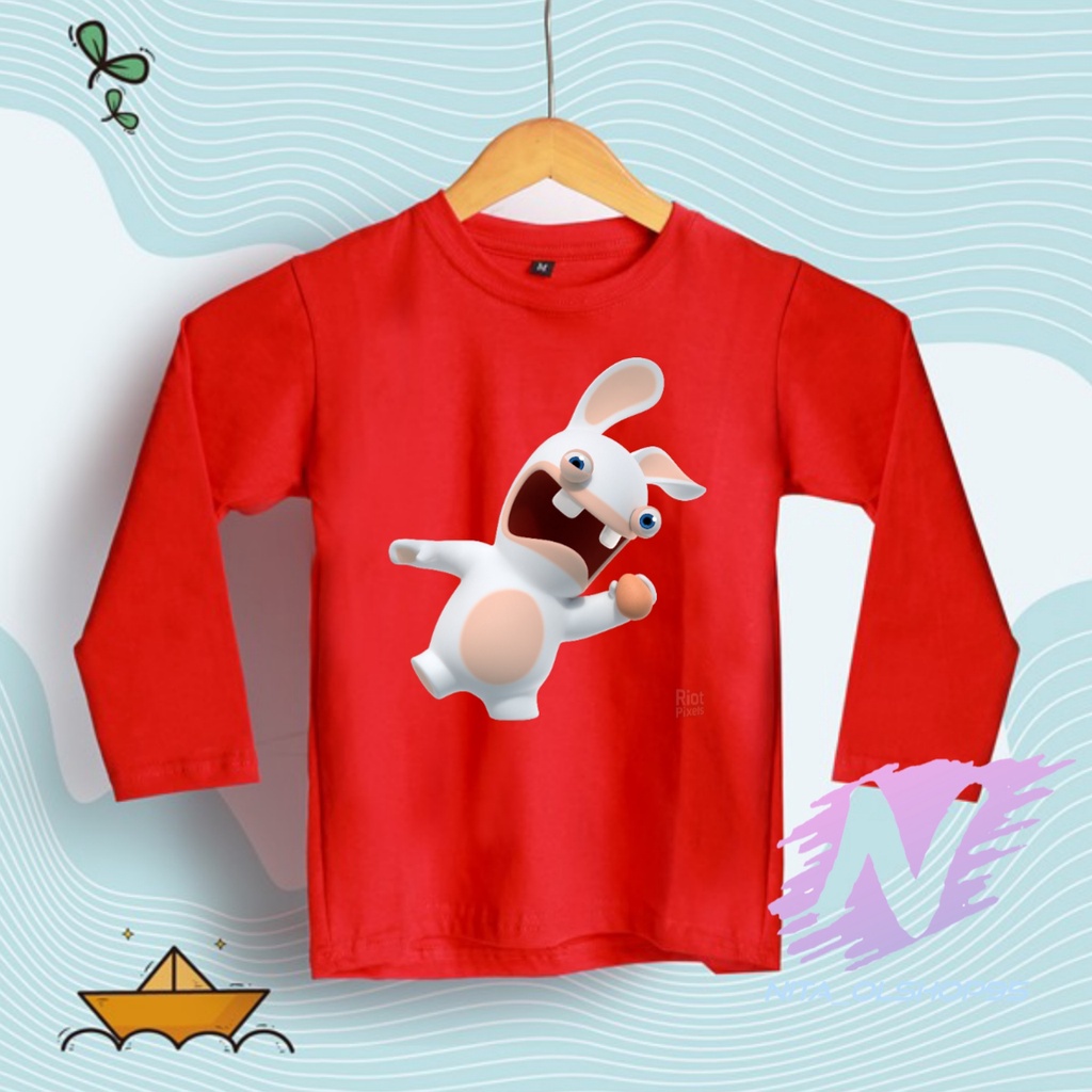 KAOS KARTUN ANAK RABBIDS BAJU KAOS RABBID LENGAN PANJANG