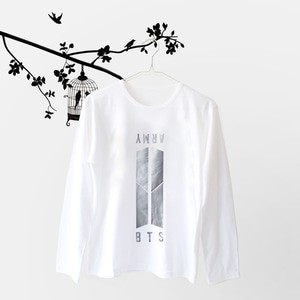 Kaos longsleeve murah / Grosir Kaos Lengan panjang BTS ARMY Warna Putih