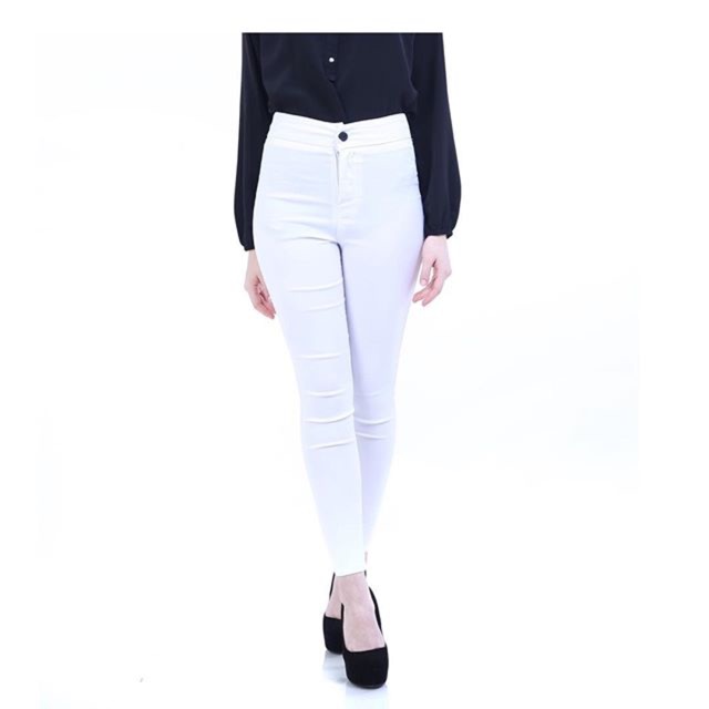 Highwaist Jegging White Putih