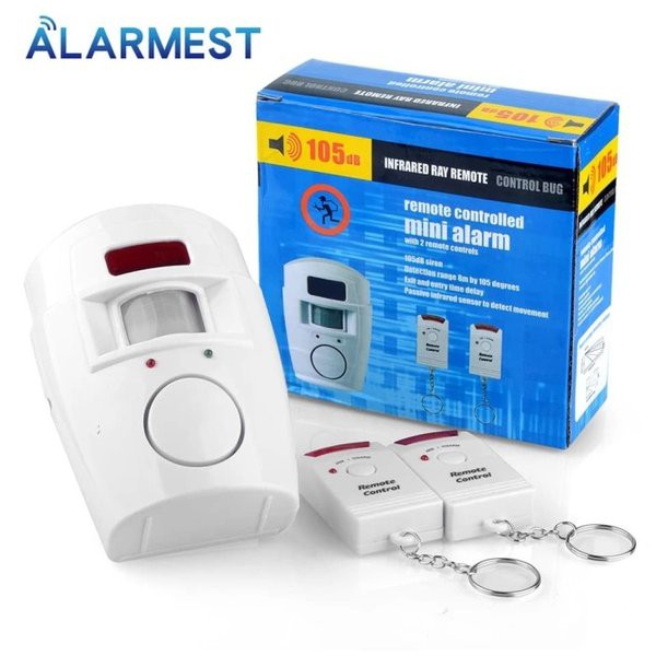 Alarm Anti Maling Pir Motion Detector Infrared Wireless Remote Control