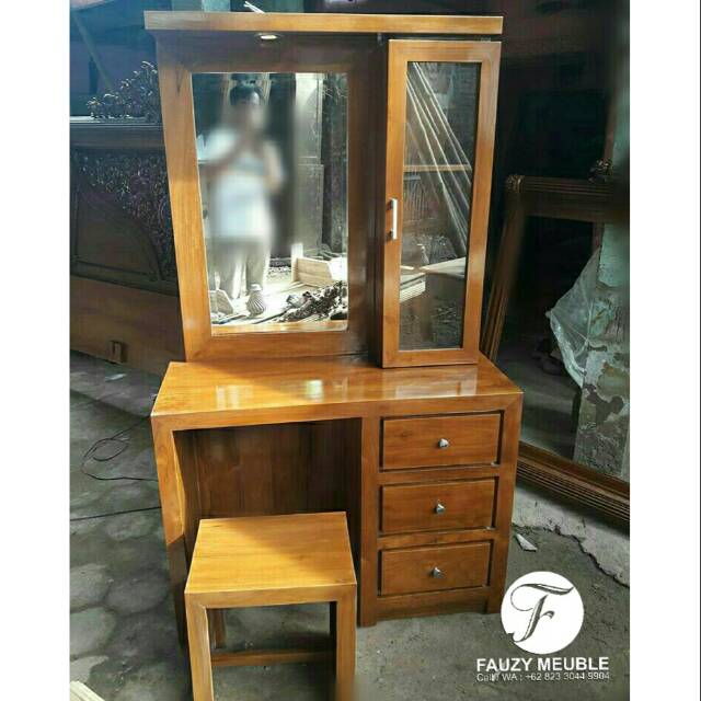 Meja Rias Mebel Jepara, Tolet Minimalis, Meja Kaca Minimalis Jati