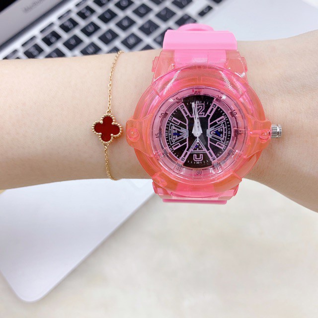 JAM TANGAN HARGA SPESIAL JAM TANGAN JELLY ANGKA RUBBER TRANSPARANT TRANSPARAN BENING KARETMURAH W26