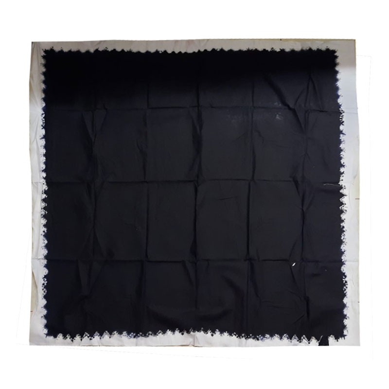 Kain Iket Udeng Hitam Dengan Tumpal Putih Jumputan Tie Dye