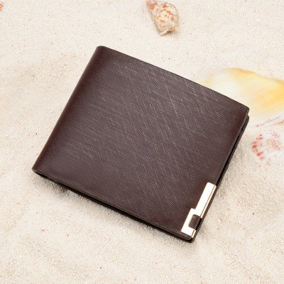 Dompet Lipat Keren Pria Wallet Cross Pattern Iron Side Men's Short / Dompet Pendek Pria