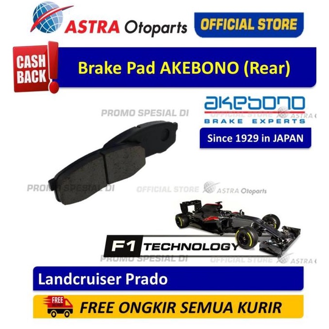 Kampas Rem Belakang Akebono Landcruiser Prado ASTR4OTO Berkualitas