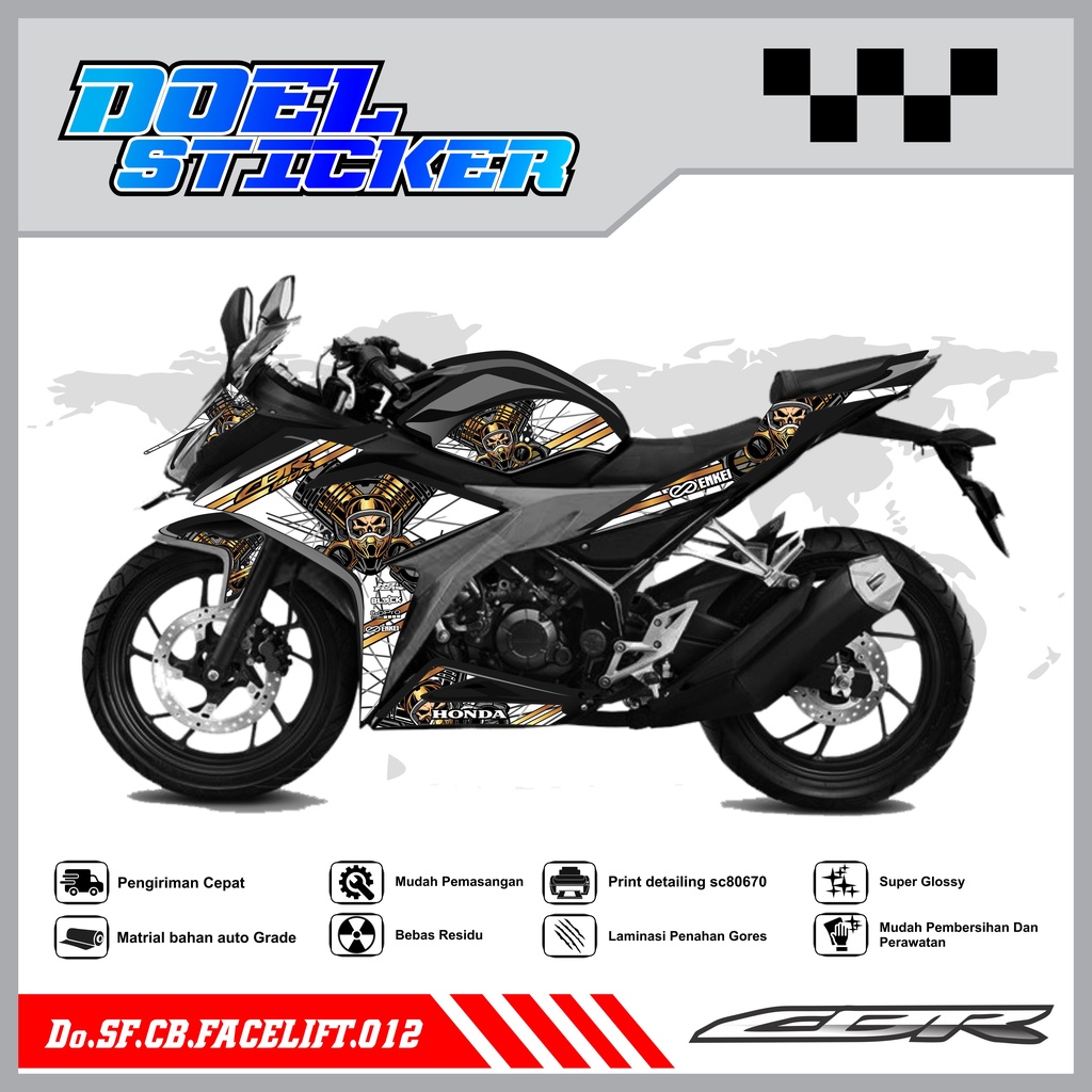 STICKER STRIPING CBR 150 R Facelift - STICKER STRIPING SEMI FULL LIST VARIASI HOLOGRAM , CROME CBR 150 R Facelift DOEL 012