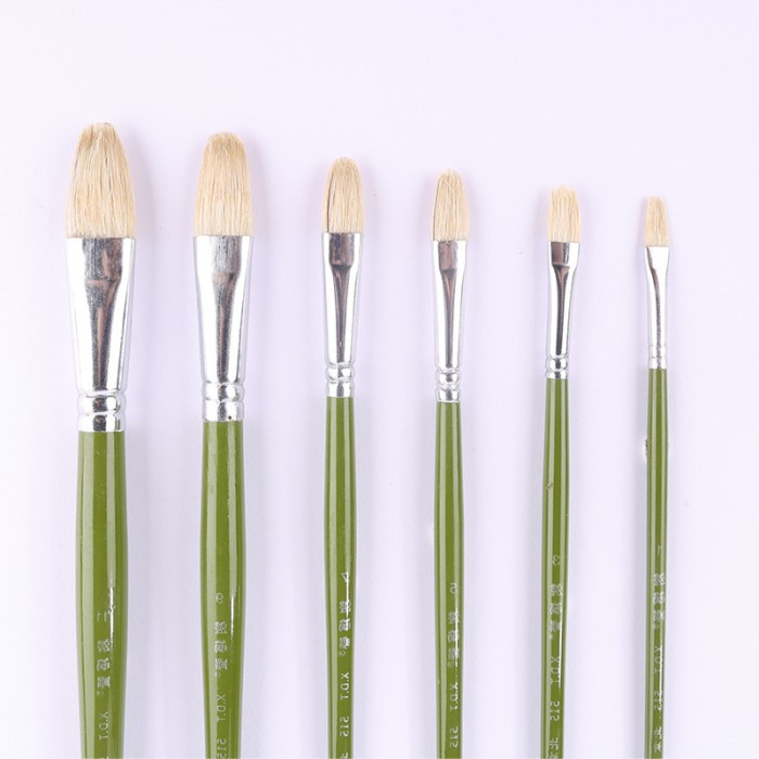 slim wool pastry brush wooden handle/ kuas lukis kue gagang kayu-hijau -