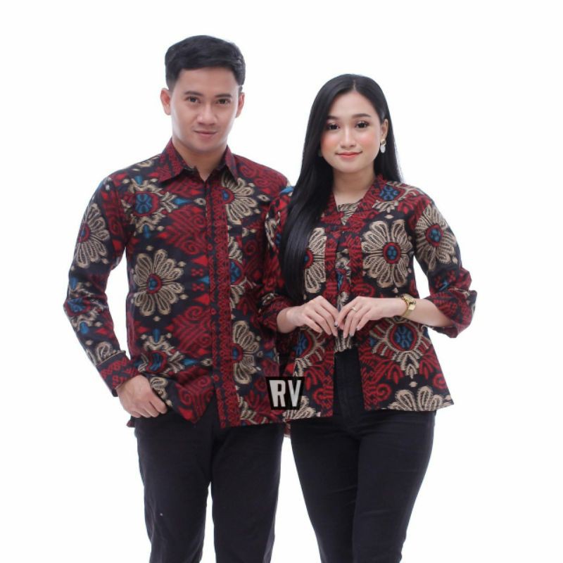 COUPLE BATIK BLUS KEMEJA HEM