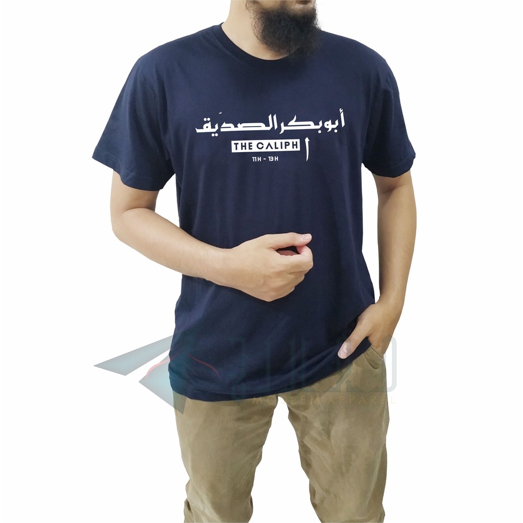 Kaos Dakwah Muslim Islami Pria Hijrah Dewasa Lengan Pendek Original Jihad Kualitas Premium 030-Navy