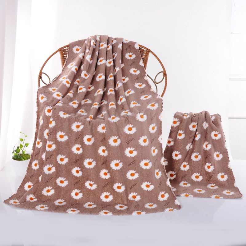 [HY.OLSHOP12] Handuk Korea Set 2in1 Handuk Mandi &amp; Wajah Motif Bunga Handuk Mandi Dewasa