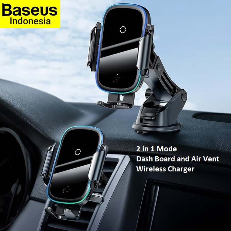 BASEUS ORIGINAL Car Phone Holder Light Electric Automatic Wireless Charger 15W Fast Charging Mount