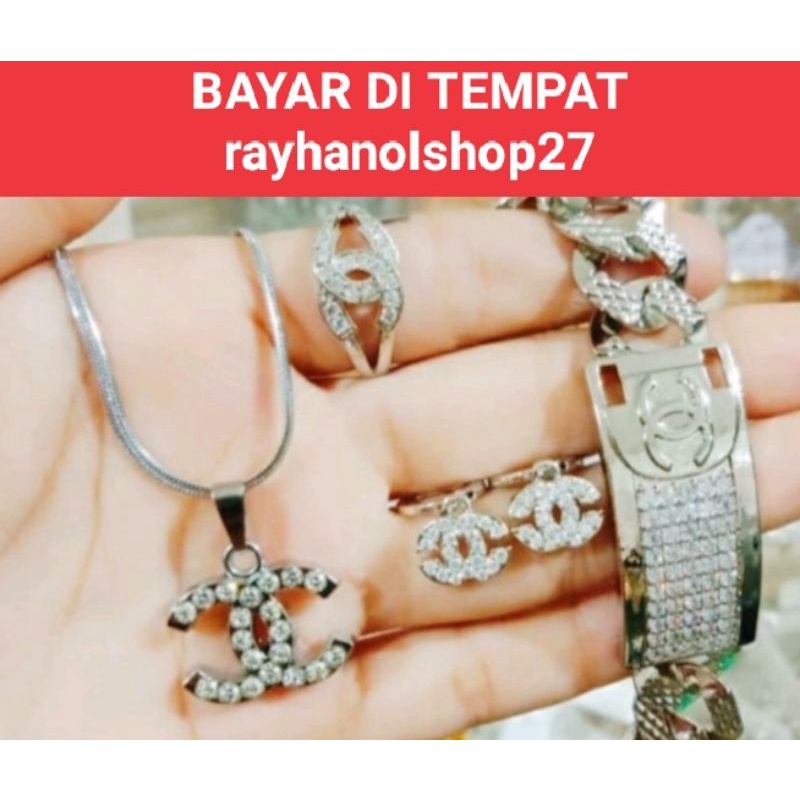 perhiasan wanita titanium xuping anti karat mewah satu set lengkap lapis mas 24K