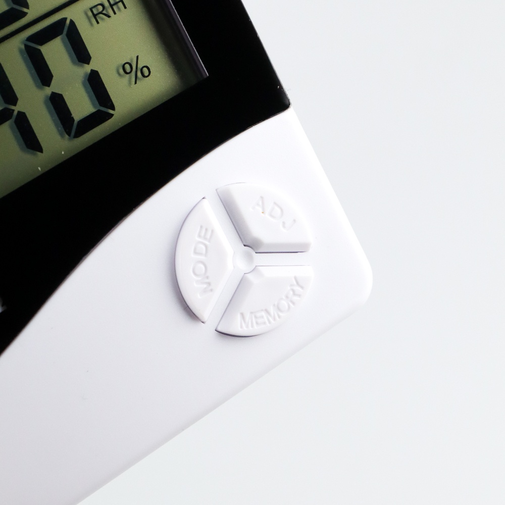 Digital Temperature, Humidity Meter with Clock Alarm, Calender - HTC-2 - OMHR04WH White