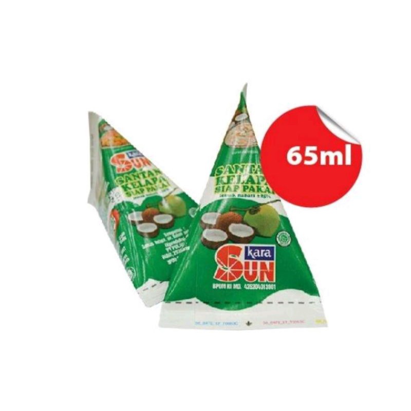 

Sun Kara Santan Kelapa Krucut Kerucut 65ml Cream 20gr Santan Cair Kara Santen Cair Sembako Kebumen