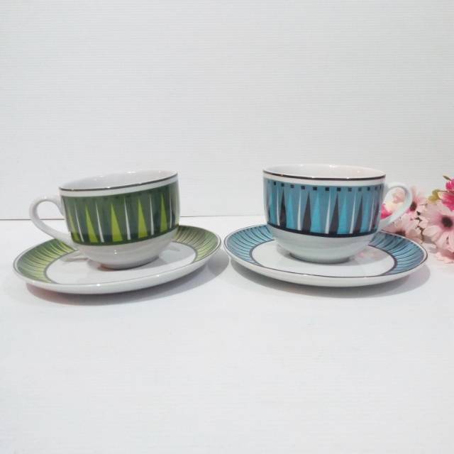 Set Cangkir Capucino 01 / Set Cangkir Keramik / Cangkir Batik 12pcs