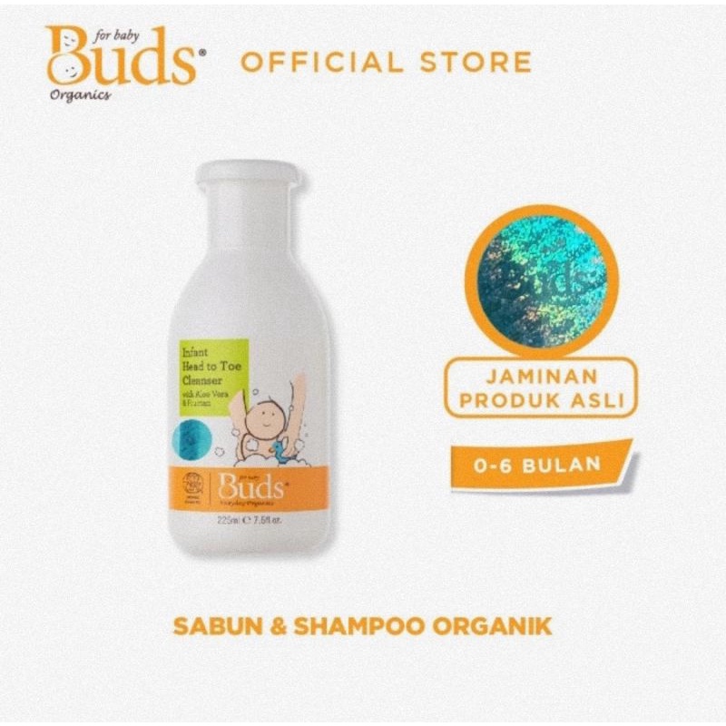 Buds Organics Infant Head To Toe Cleanser 225 ml - Sabun &amp; Shampo Bayi