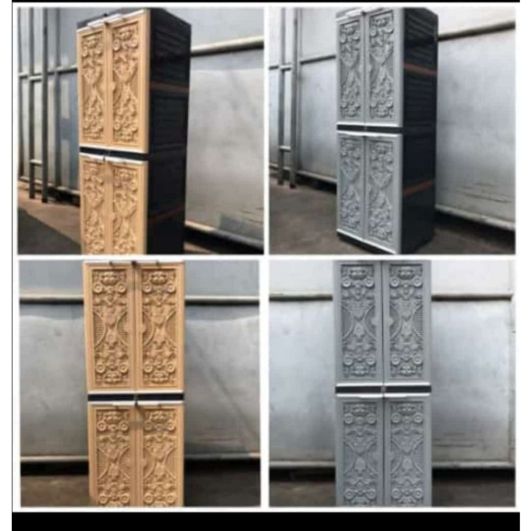 Lemari Tabitha 4 Susun Motif Ukir Jepara (tanpa kunci)