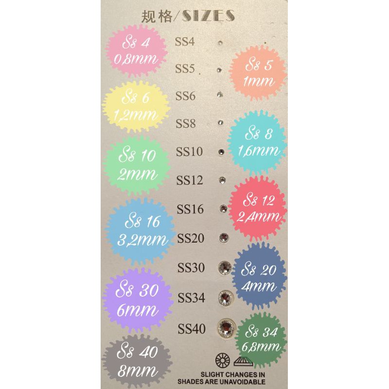 HOTFIX/RHINE STONE Swarovski Kw1 Putih All Size  *KODE 10 111 ...1*