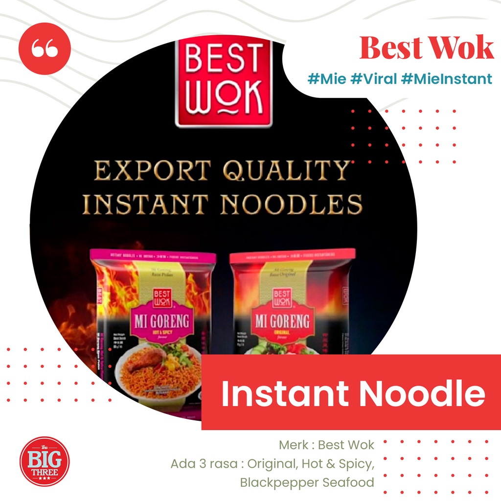 Best Wok Mie Goreng Original Hot &amp; Spicy Black Pepper Seafood  - Mi Instan Viral Instant Noodle TBT