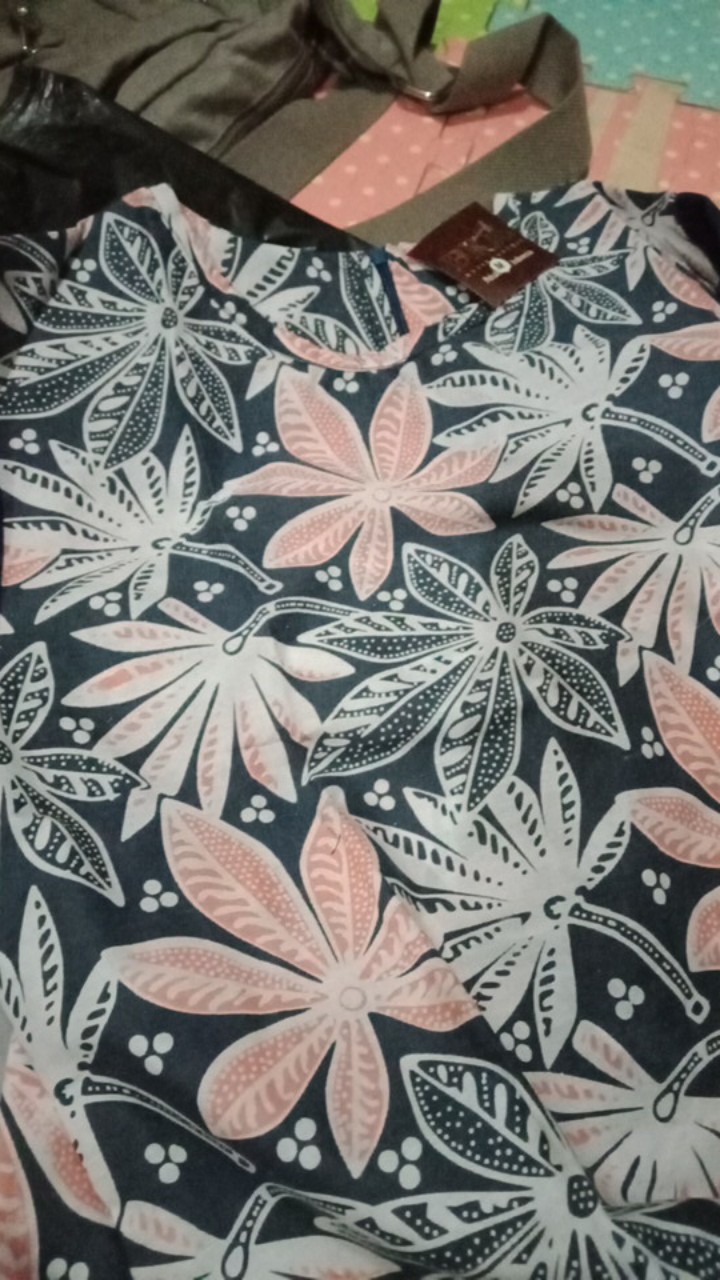 [cod] Tey-17 Batik Wanita Asj Sa Hrb026 Kenongo Kemeja Tosca Pendek Jumputan Kombinasi