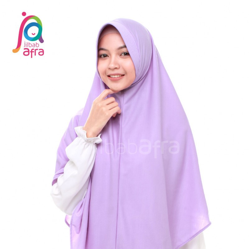 Jilbab Arfa Afra Amira Hijab Pet Antem Original Kerudung Kaos Instan Bergo Warna Ungu Muda