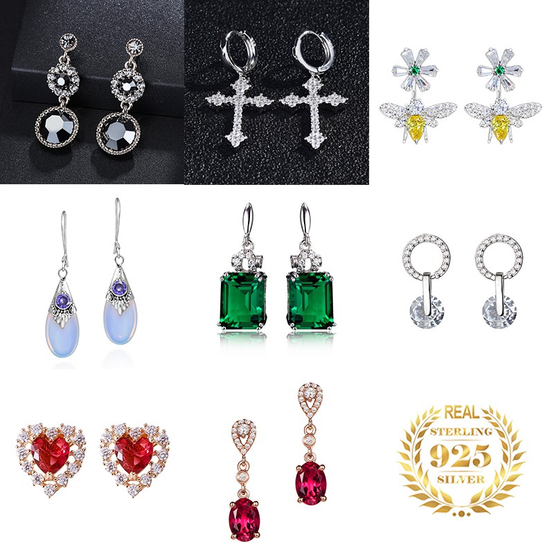 925 anting-anting perak murni, Busana sederhana, Anting-Anting wanita, Perhiasan Fashion Korea, Aksesoris telinga ED016