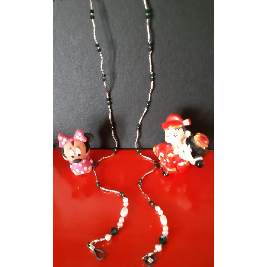 Kalung Strap Masker Mutiara Air Tawar+Swarovski