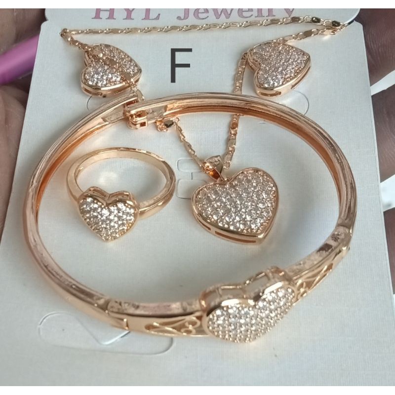 perhiasan xuping set wanita lapis emas dgn mata zircon