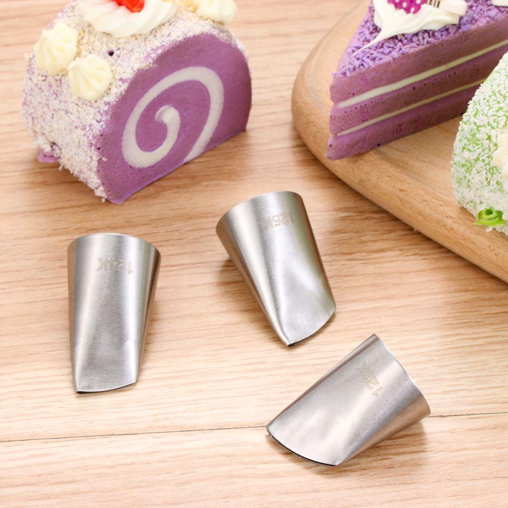 Nanas 3PCS Icing Piping Nozzle DIY Aksesoris Dapur Pastry Tips Stainless Steel Cupcake Baking Cetakan