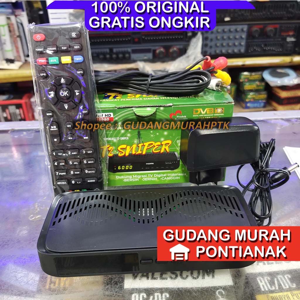 STB Receiver Tv Set Top Box TANAKA DVB T2 Snipper Siaran Digital Suport Wifi Dongle untuk Intenet ke YOUTUBE Versi Terbaru / USB 2 Slot / SLOT HDMI / SLOT RCA