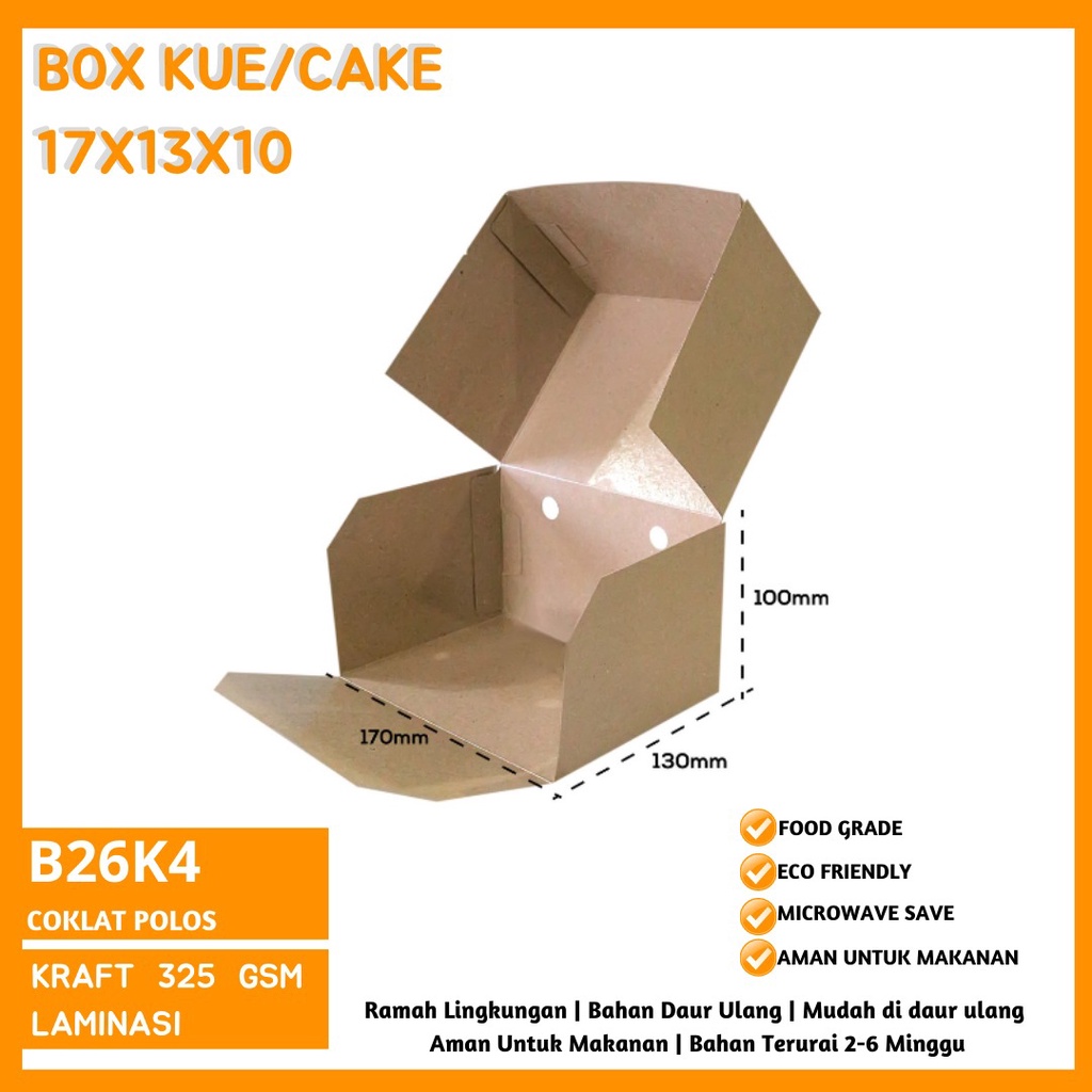 Dus Kue Dus 17x13x10 Bahan 325 Gsm (B26K4-17X13X10 Cm)