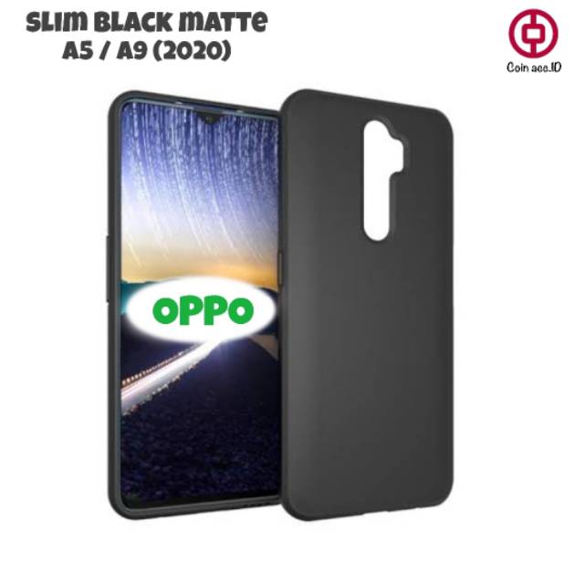 Slim black matte CASE OPPO A5 2020 / OPPO A9 2020 - softcase silicon warna hitam slim matte