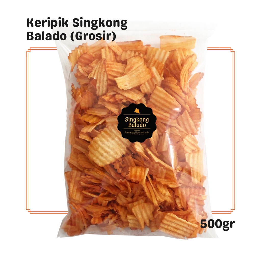 

SNACK KEKINIAN Keripik Singkong Balado (Grosir) 500gr / Snack Cemilan / Camilan Kilo Kiloan Pedas