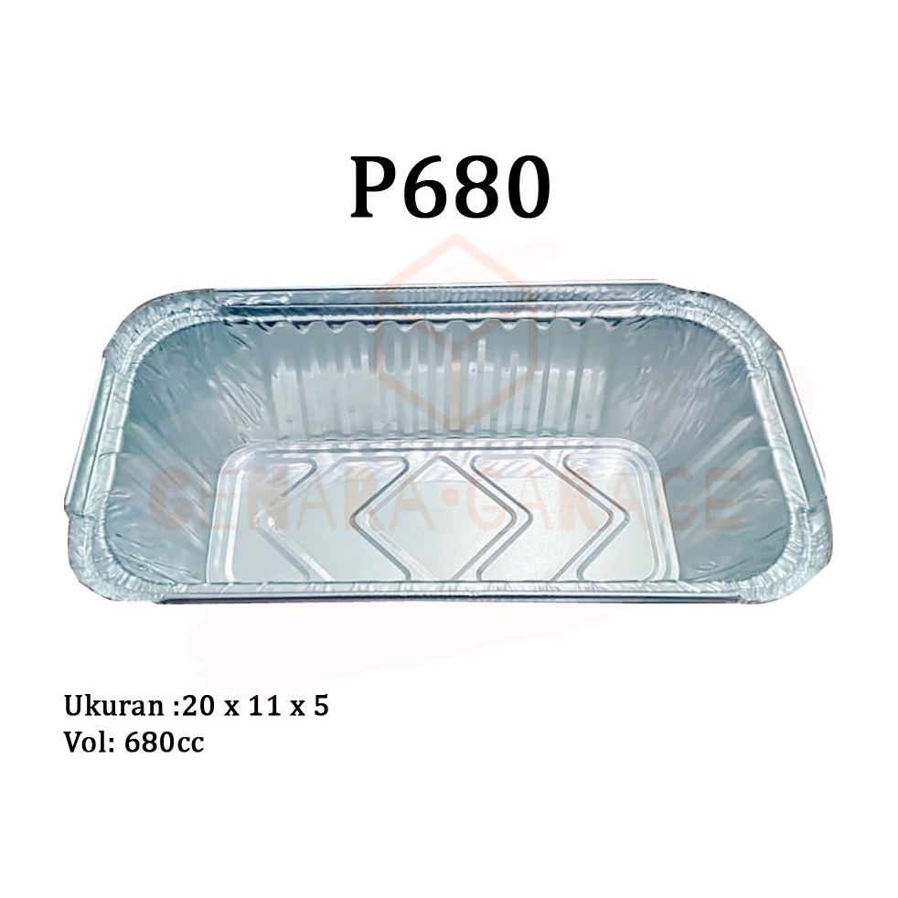 ALUMUNIUM FOIL TRAY KOTAK CUP P680 DENGAN TUTUP