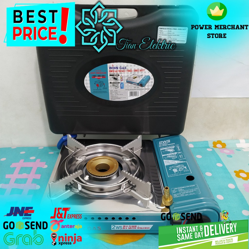 WINN GAS W-2WS Kompor Gas Portable 2in1 Double Safety