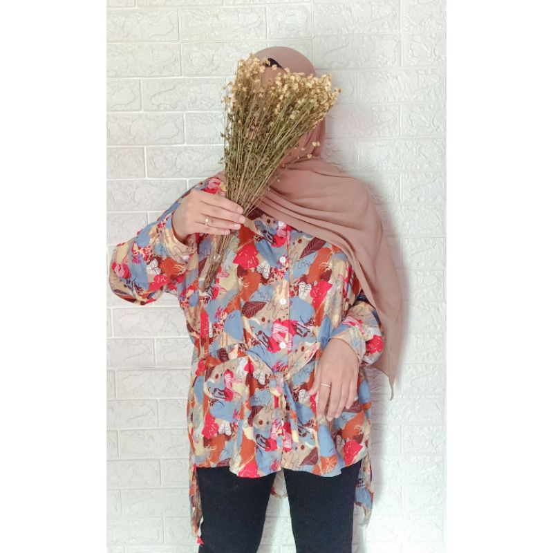 KEMEJA WANITA - KEMEJA MOTIF BIGSIZE RAYON
