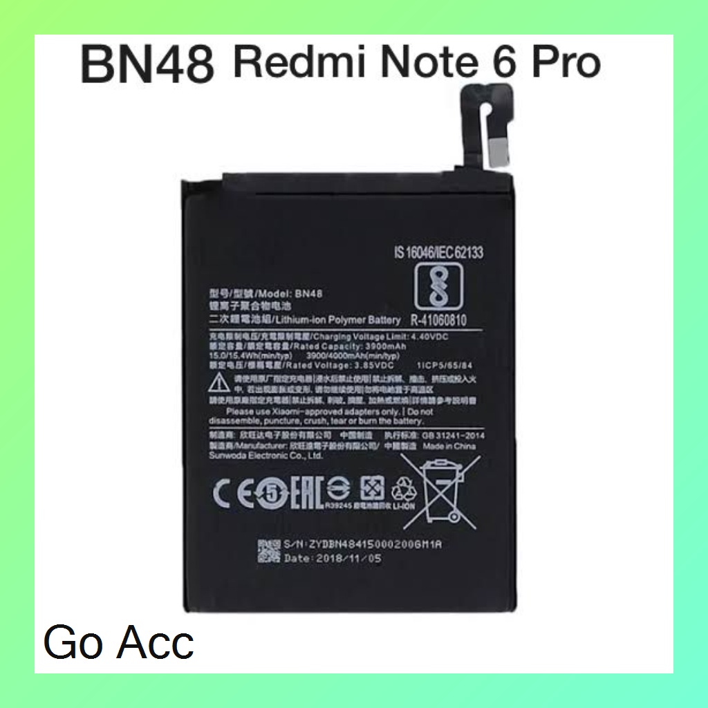 Baterai Battery Redmi 6 Pro A2 Lite/BN47, 8 8A/BN51, 9A 9C Poco M2 Pro/BN56, Note 6 Pro/BN48, Note 7 Pro/BN4A, Note 8 Pro/BN4J, Note 9/BN54, Note 9 Pro/BN53