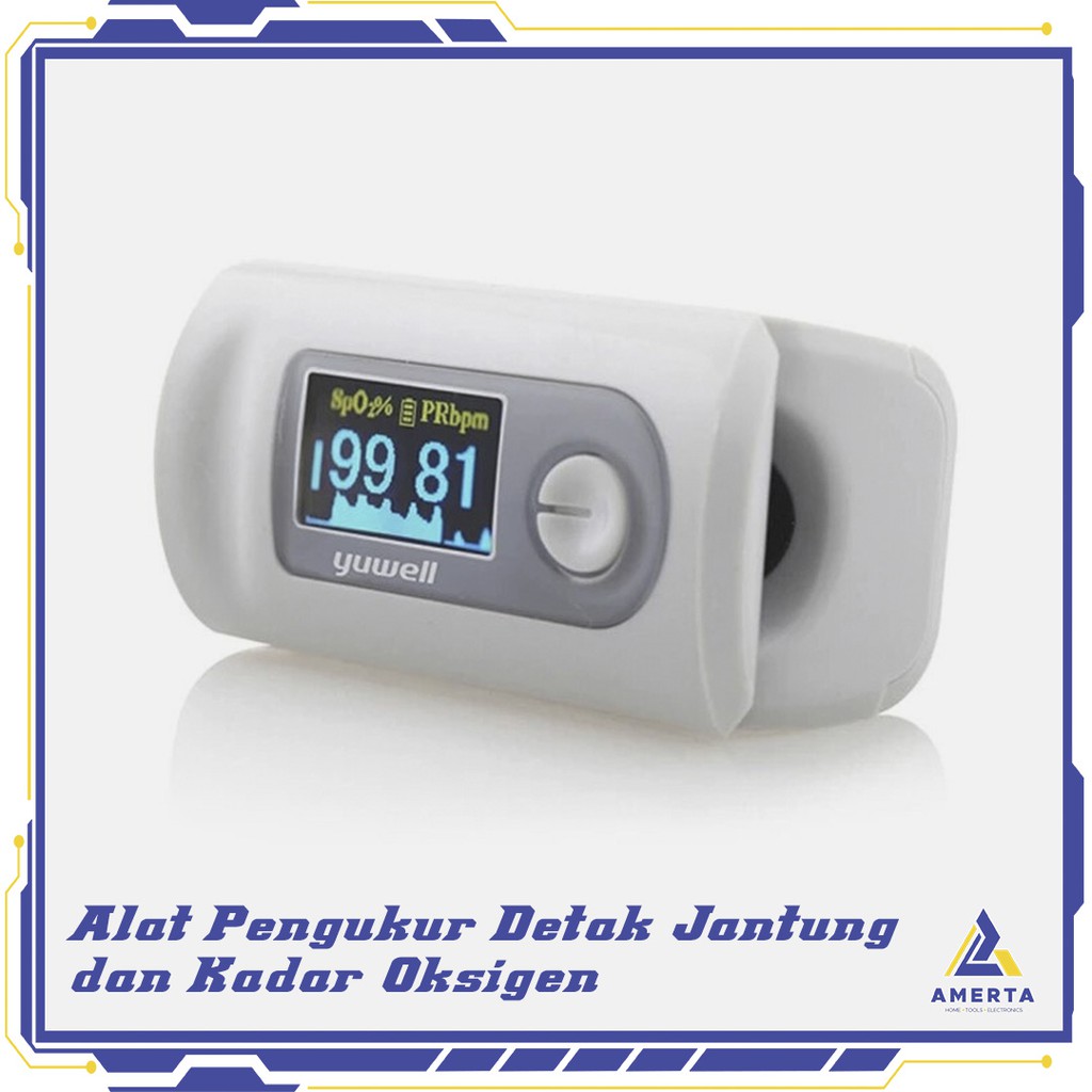 Alat Pengukur Detak Jantung Kadar Oksigen Fingertip Pulse Oximeter Xiaomi Yuwell White