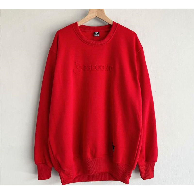 Sweater crewneck merah distro premium