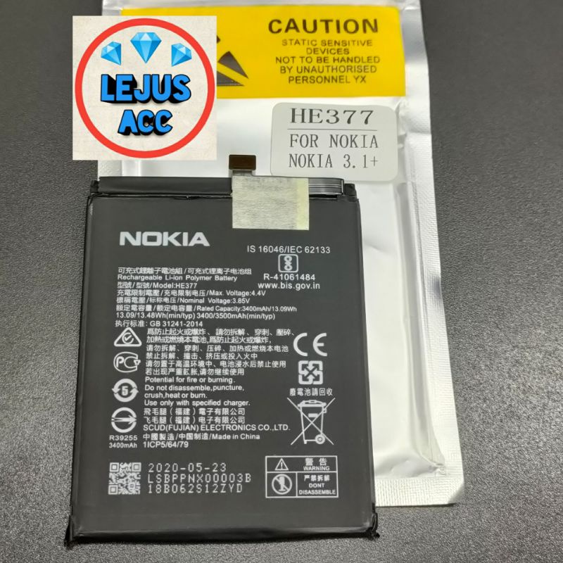 Baterai Batre Battery Nokia 3.1+ 3.1 Plus HE377 ori