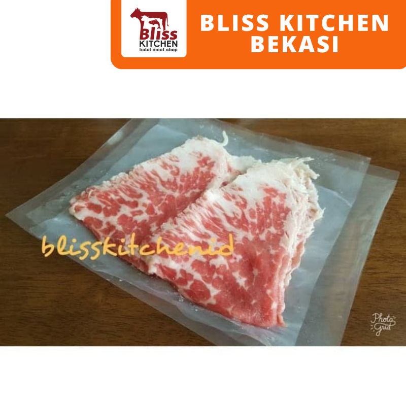 

Daging Sapi AUS Premium Grainfed Chuck Crest Sliced MB 4+ 250gr shabu2