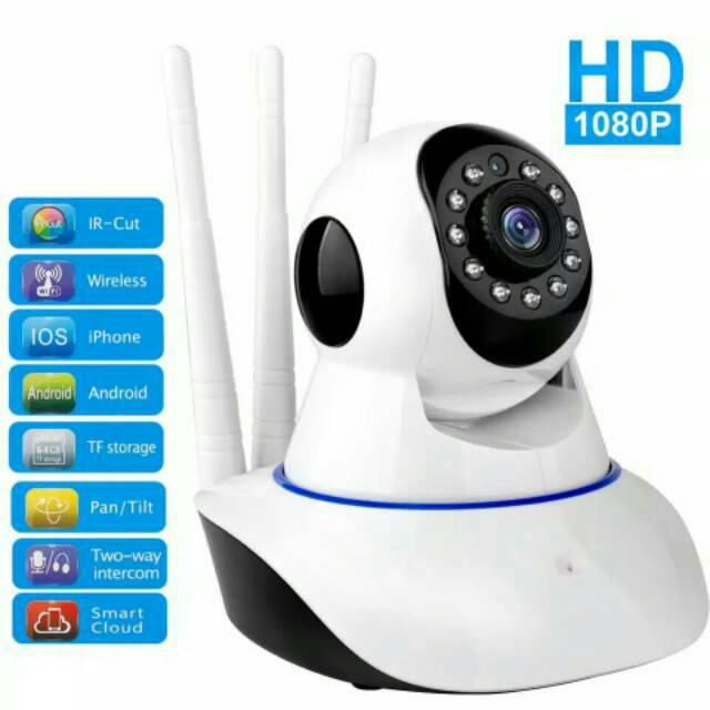 Ip Camera CCTV Wifi With 3 Antena Wireless P2P HD 720p   Infrared Night Vision