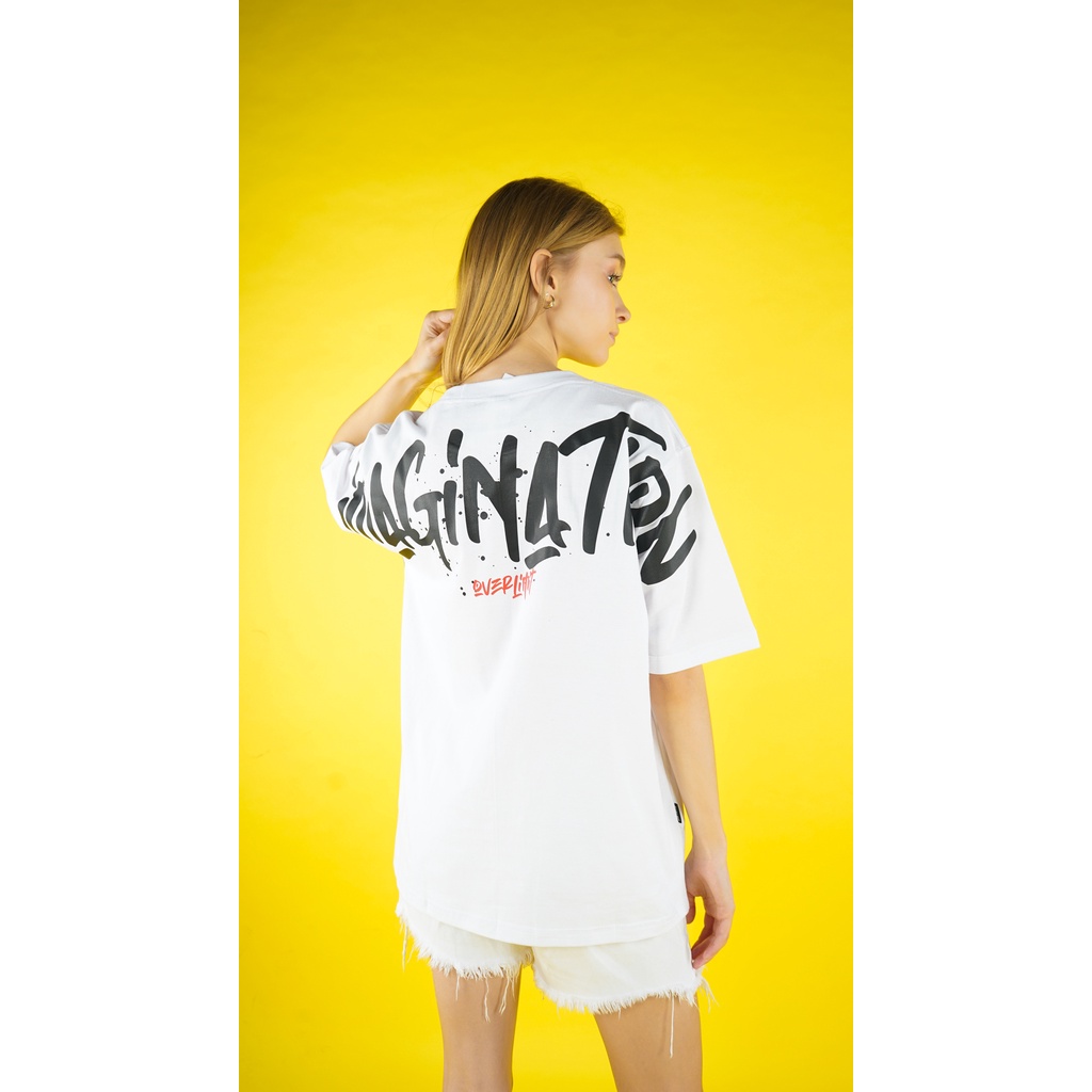 OVERLIMIT WHITE IMAGINATION 2 T-SHIRT OVERSIZE | KAOS OVERSIZE | STREETWEAR | PUTIH