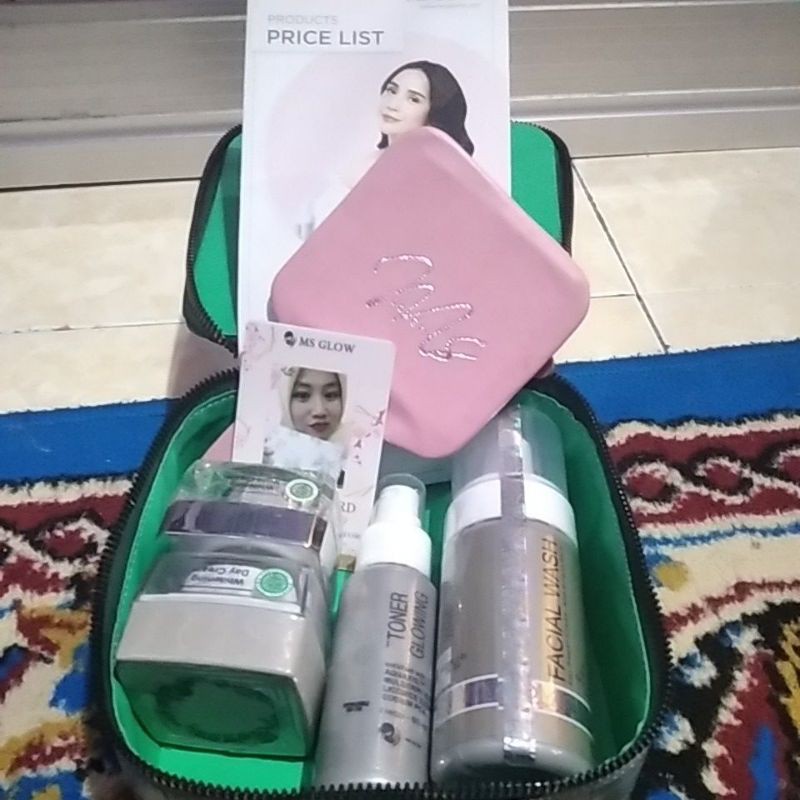 Ms glow free box cantik+kaca ms glow