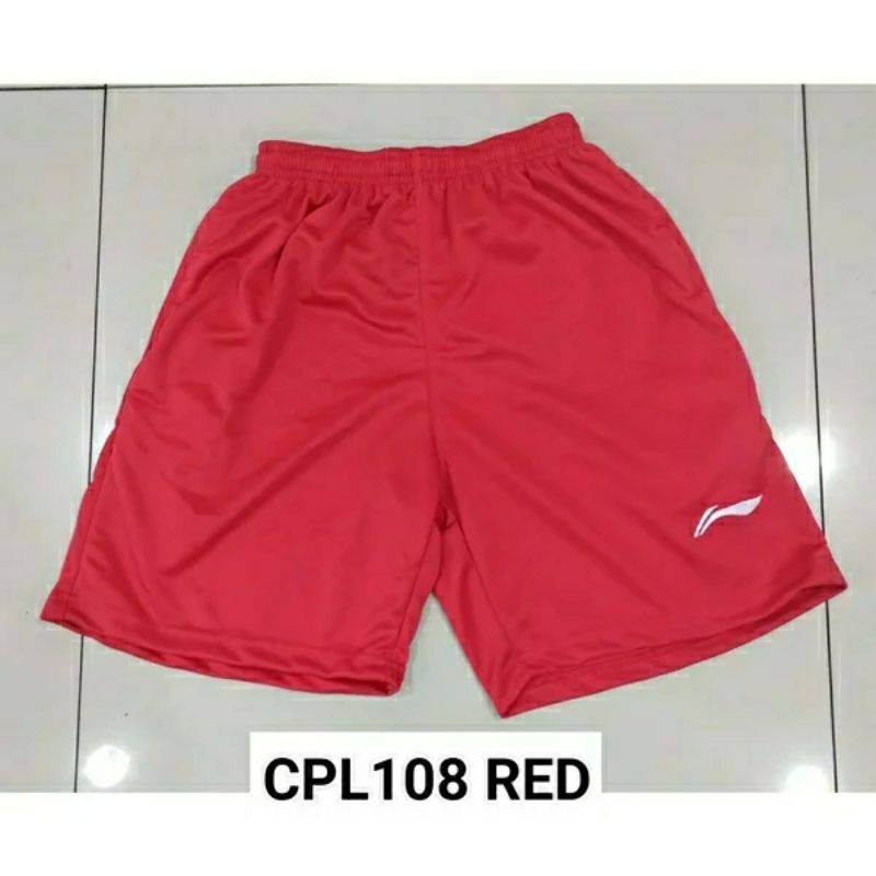 Celana badminton yonex CPY108 putih-Lining merah