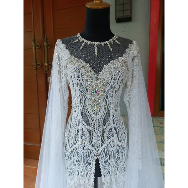 kebaya akad mewah full Payet Jepang dan batu swarosky