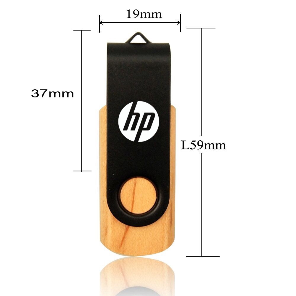 Hewlett-Packard Hp Flashdisk Usb 4GB / 8GB / 16GB / 32GB / 64GB / 128GB / 256GB / 512GB / 1TB Bahan Kayu