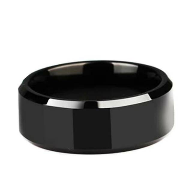 CINCIN COUPLE HITAM - PERHIASAN TITANIUM STAINLESS STEEL