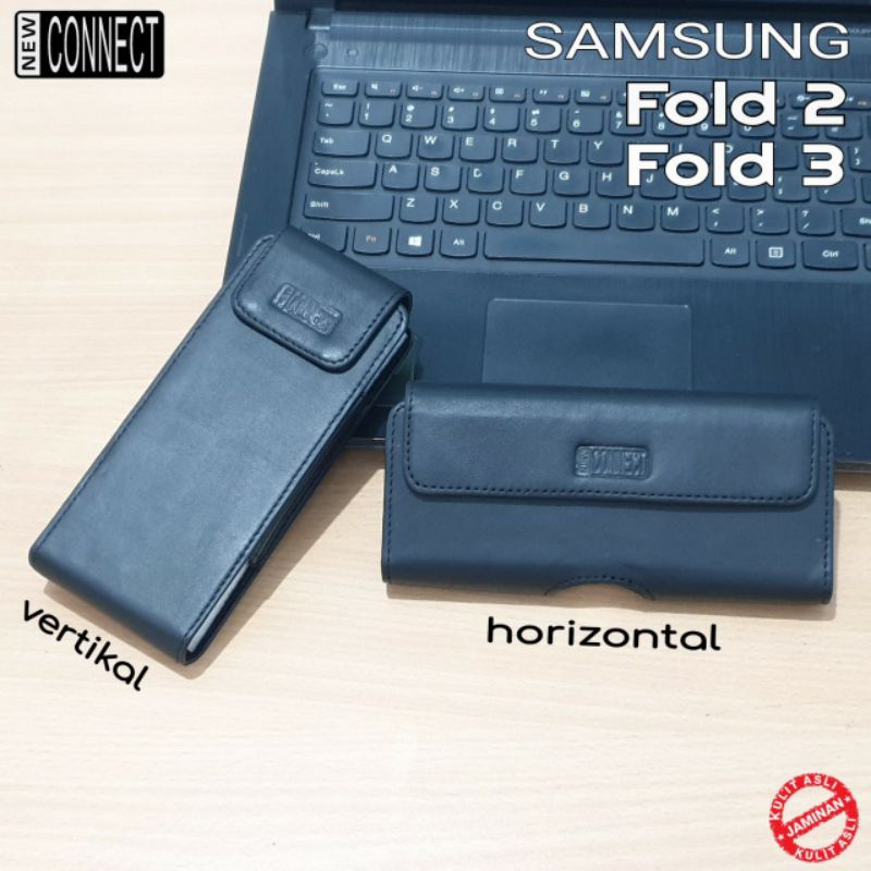 Sarung z fold 3 z flod 2 z fold 1 kulit asli vertikal horizontal hitam